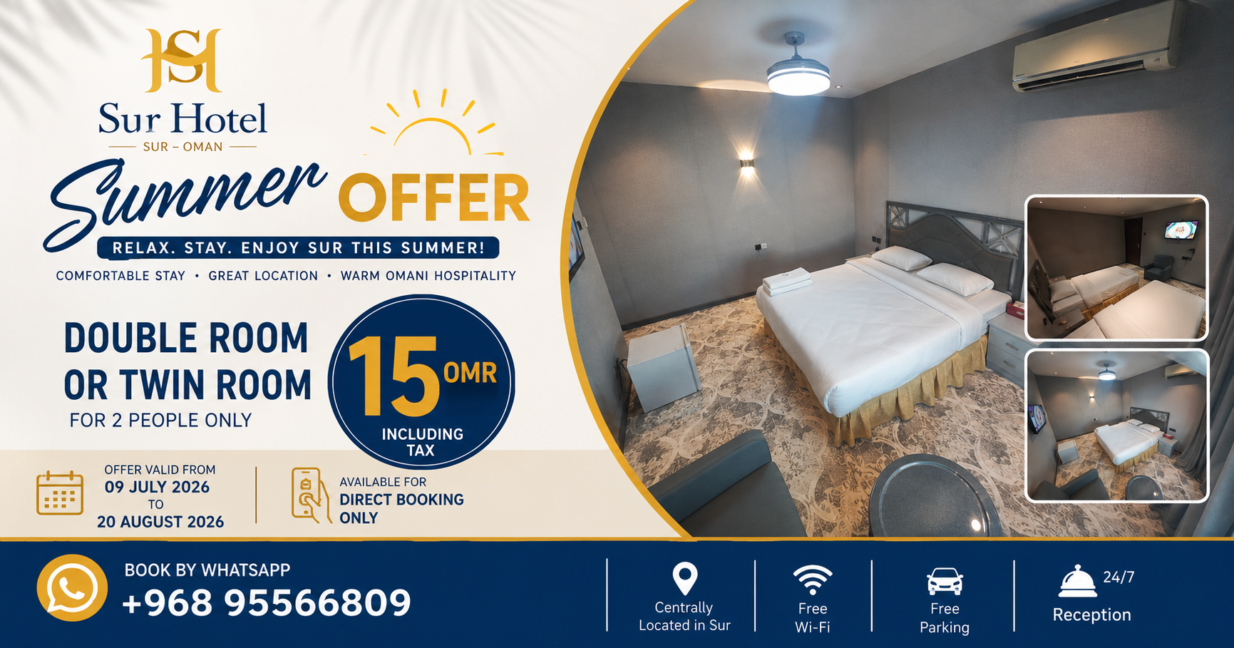 Sur Hotel Summer Offer 2026 | Double or Twin Room for Only 15 OMR
